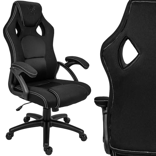 Chaise de gaming KRAKEN – Ergonomique, tissu noir, accoudoirs réglables