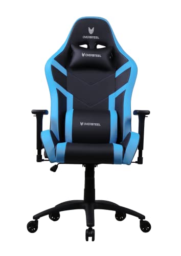 Chaise de gaming Oversteel DIAMOND cuir bleu, inclinable 180° et réglable