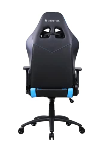 Chaise de gaming Oversteel DIAMOND cuir bleu, inclinable 180° et réglable