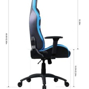 Chaise de gaming Oversteel DIAMOND cuir bleu, inclinable 180° et réglable