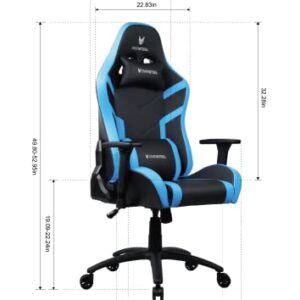 Chaise de gaming Oversteel DIAMOND cuir bleu, inclinable 180° et réglable