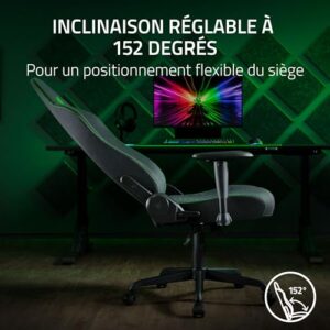 Chaise de gaming Razer Iskur V2 X avec support lombaire intégré – Noir