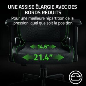 Chaise de gaming Razer Iskur V2 X avec support lombaire intégré – Noir