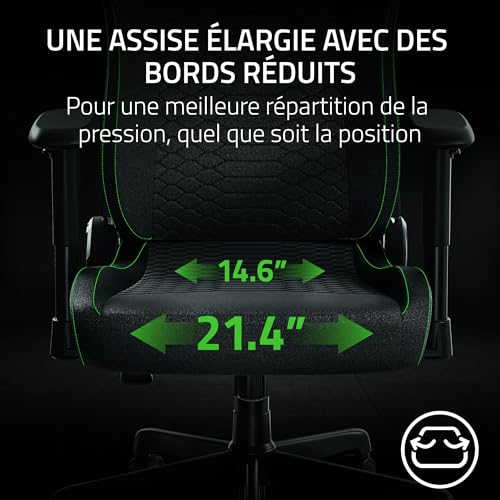 Chaise de gaming Razer Iskur V2 X avec support lombaire intégré – Noir