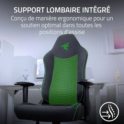 Chaise de gaming Razer Iskur V2 X avec support lombaire intégré – Noir