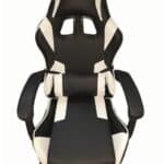 Chaise de gaming Sinlikon ergonomique avec repose-pieds et coussin lombaire (blanc)