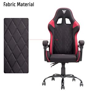 Chaise de gaming iTek Rhombus FF10, Tissu Noir-Rouge, Normale