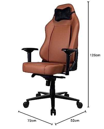 Chaise de jeu Arozzi Primo-PREM-BWN en cuir velours avec accoudoirs 4D