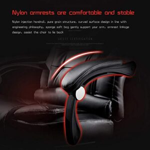 Chaise de jeu ergonomique noire avec repose-pieds et dossier haut 150 kg