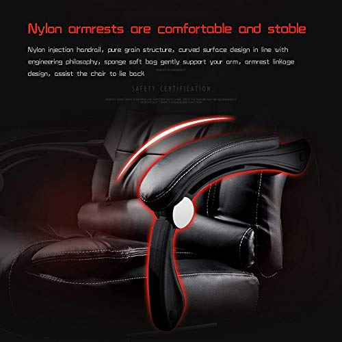 Chaise de jeu ergonomique noire avec repose-pieds et dossier haut 150 kg