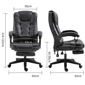 Chaise de jeu ergonomique noire avec repose-pieds et dossier haut 150 kg