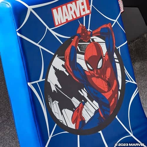Chaise de jeu vidéo pliable X-Rocker Spider-Man pour juniors en similicuir
