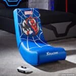 Chaise de jeu vidéo pliable X-Rocker Spider-Man pour juniors en similicuir