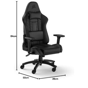 Corsair TC100 RELAXED – Fauteuil Gaming Similicuir Noir avec Coussin Mémoire