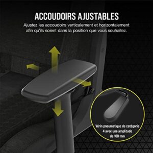 Corsair TC100 RELAXED : Fauteuil Gaming en Tissu – Noir avec Coussins Détachables
