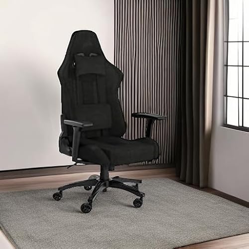 Corsair TC100 RELAXED : Fauteuil Gaming en Tissu – Noir avec Coussins Détachables