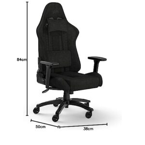Corsair TC100 RELAXED : Fauteuil Gaming en Tissu – Noir avec Coussins Détachables