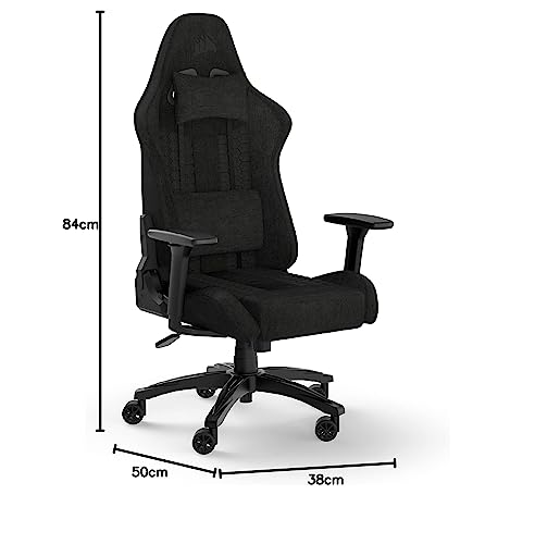 Corsair TC100 RELAXED : Fauteuil Gaming en Tissu – Noir avec Coussins Détachables