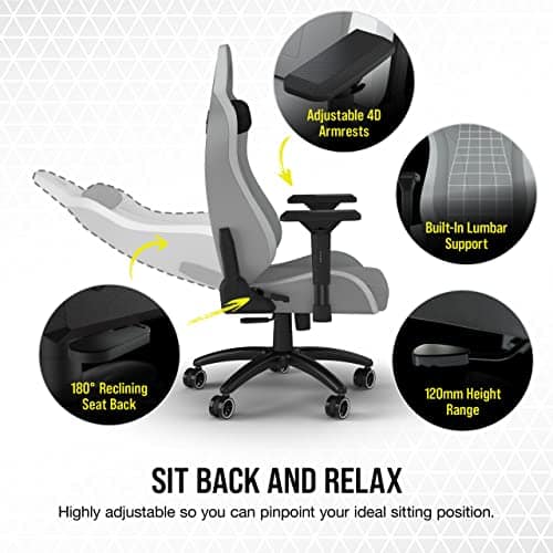 Corsair TC200 Fauteuil Gaming en Cuir Synthétique avec Accoudoirs 4D