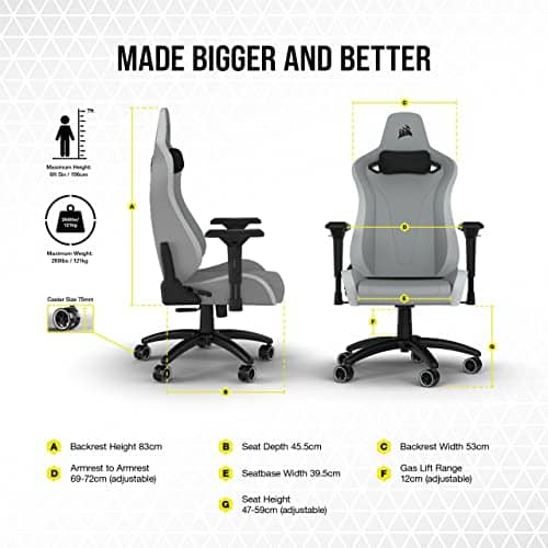 Corsair TC200 Fauteuil Gaming en Cuir Synthétique avec Accoudoirs 4D