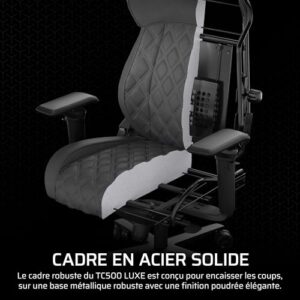 Corsair TC500 Luxe Fauteuil Gaming Shadow – Taille Unique pour Confort Optimal