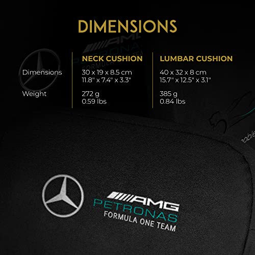 Ensemble d’Oreillers en Mousse à Mémoire NobleChairs Mercedes-AMG pour Fauteuils Ergonomiques