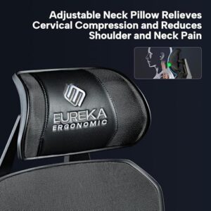 Eureka Chaise Gaming Ergonomique Dossier 4D Inclinable et Réglable – Gris