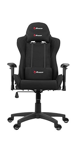 Fauteuil Gamer Arozzi Mezzo V2 en Tissu Noir, Dimensions 53x50x137 cm