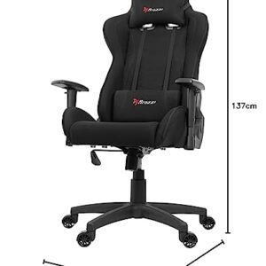 Fauteuil Gamer Arozzi Mezzo V2 en Tissu Noir, Dimensions 53x50x137 cm