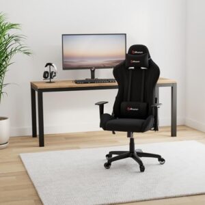 Fauteuil Gamer Arozzi Mezzo V2 en Tissu Noir, Dimensions 53x50x137 cm