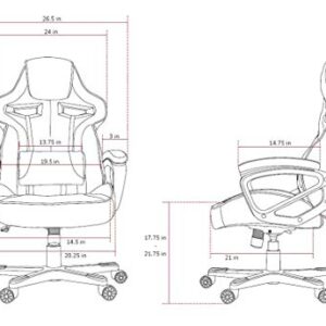 Fauteuil Gamer Arozzi Milano Noir en Similicuir – 50 x 55 x 130 cm