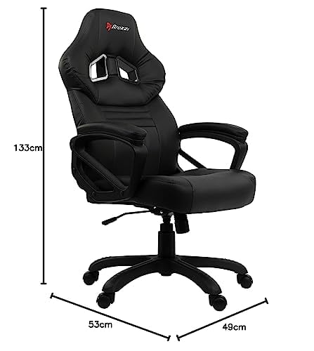 Fauteuil Gamer Arozzi Monza en Faux Cuir Noir 50x55x130 cm