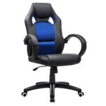 Fauteuil Gamer Racing SONGMICS OBG56L Similicuir Bleu, Hauteur Réglable et Inclinable