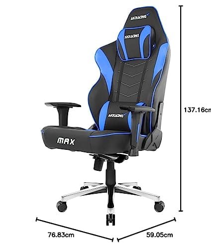 Fauteuil Gaming AKRacing Masters Series Max Simili Cuir Noir Bleu