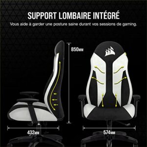 Fauteuil Gaming Corsair TC60 FABRIC – Tissu Doux, Support Lombaire Ajustable
