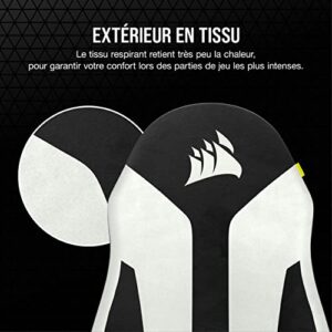 Fauteuil Gaming Corsair TC60 FABRIC – Tissu Doux, Support Lombaire Ajustable