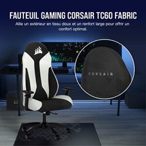 Fauteuil Gaming Corsair TC60 FABRIC – Tissu Doux, Support Lombaire Ajustable