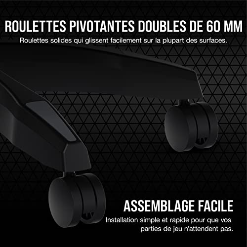 Fauteuil Gaming Corsair TC60 FABRIC – Tissu Doux, Support Lombaire Ajustable
