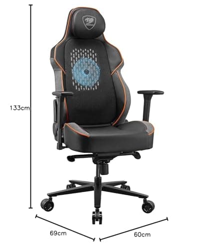 Fauteuil Gaming Cougar NXSYS Aero avec Ventilateur ARGB 200 mm et Accoudoirs 3D
