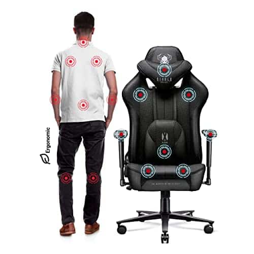Fauteuil Gaming Diablo X-Player 2.0 Ergonomique avec Accoudoirs 3D et Coussin