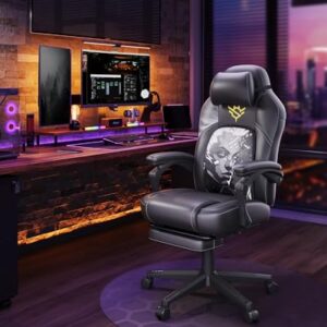 Fauteuil Gaming SONGMICS HOME OBG072B03, Chaise Bureau Ergonomique Noir Anime