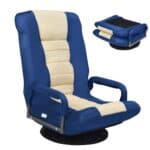Fauteuil Pliable COSTWAY Bleu, Chaise de Jeu Dossier Réglable 360°