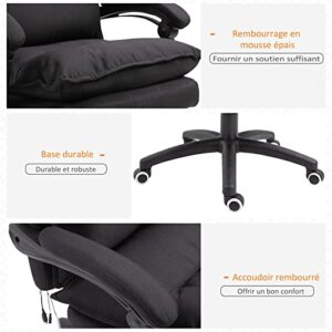 Fauteuil de Bureau Massant Vinsetto – Ergonomique avec Repose-Pied Intégré