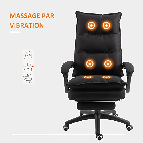 Fauteuil de Bureau Massant Vinsetto – Ergonomique avec Repose-Pied Intégré