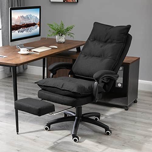 Fauteuil de Bureau Massant Vinsetto – Ergonomique avec Repose-Pied Intégré