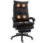 Fauteuil de Bureau Massant Vinsetto - Ergonomique avec Repose-Pied Intégré