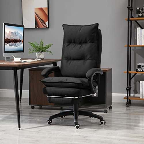 Fauteuil de Bureau Massant Vinsetto – Ergonomique avec Repose-Pied Intégré
