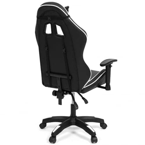 Fauteuil de Gaming IDMarket Carter Noir et Blanc, Accoudoirs 2D Pivotants