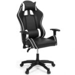 Fauteuil de Gaming IDMarket Carter Noir et Blanc, Accoudoirs 2D Pivotants