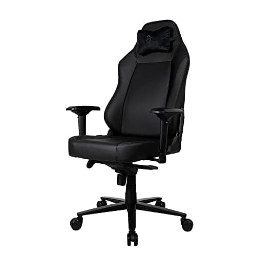 Fauteuil de jeu Arozzi Primo-PREM-BK en cuir noir avec accoudoirs 4D
